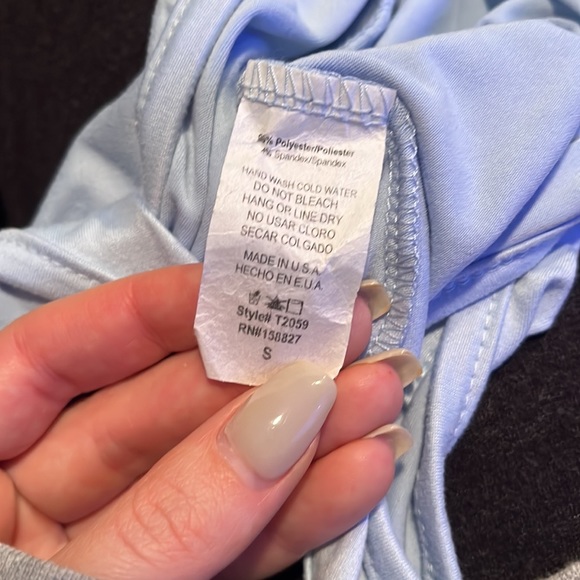 Fashion Nova One shoulder baby blue bodysuit - Picture 4 of 4